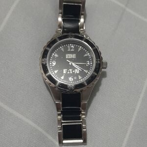 Eaton Black and Silver Analog Watch